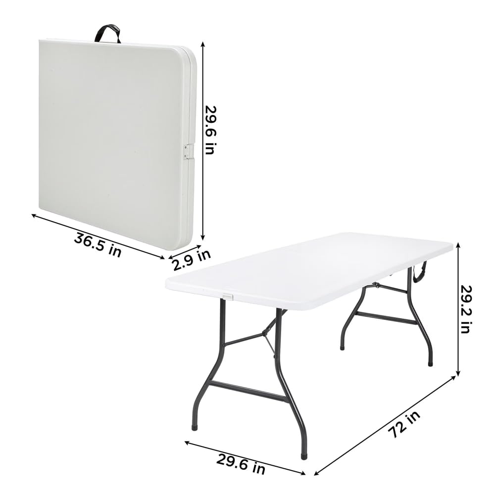 6 Foot Folding Table White Speckle K159773