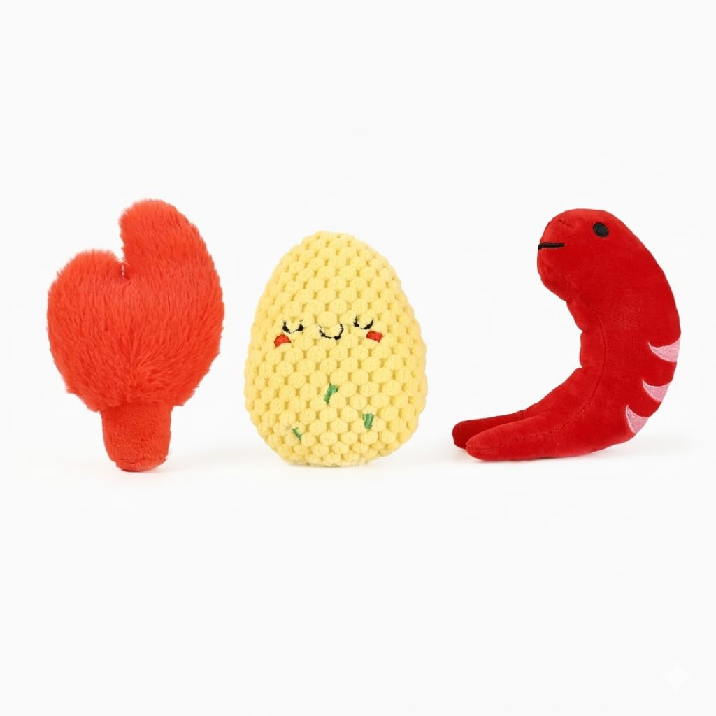Seafood Boil Dog Toys, Pack of 3 I26204