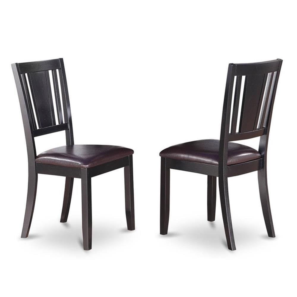 3 Piece Dining Room Furniture Set with Wooden Table and 2 Faux Leather Chairs T334