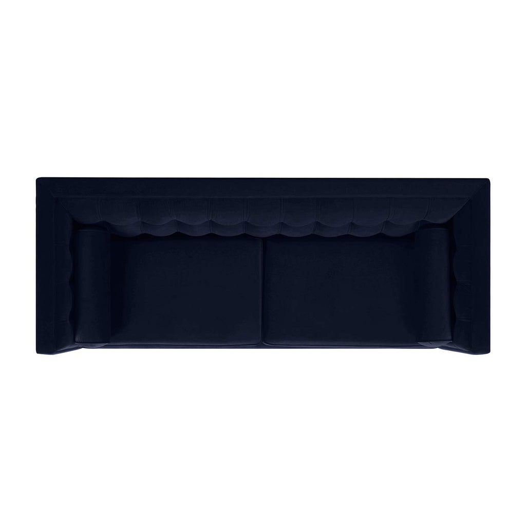 Dark Navy Blue Performance Velvet Tufted Sofa S799368