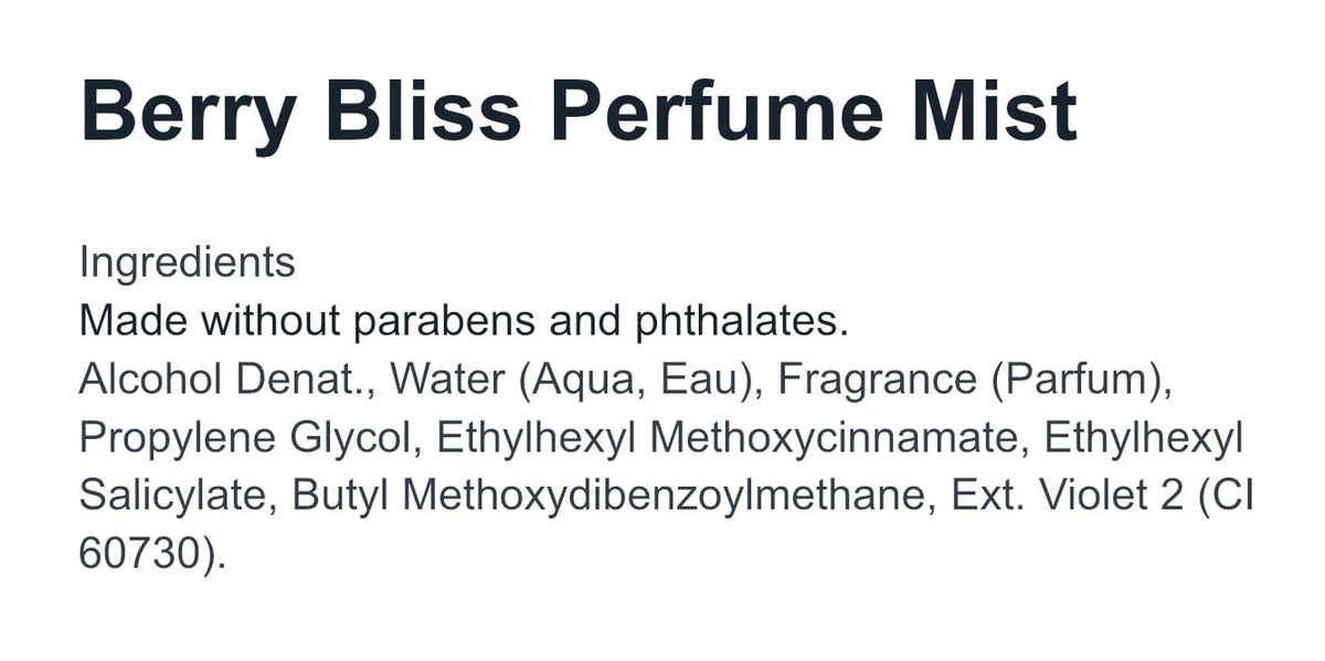Fruit Fusion Berry Bliss Perfume Mist 8 oz V92122