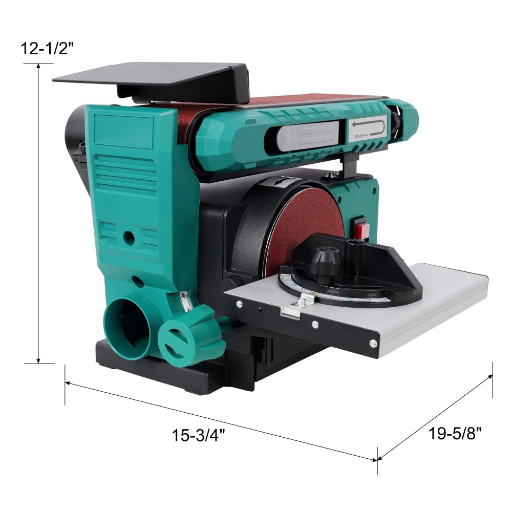 Benchtop Belt and Disc Sander, 120V/60Hz, 4x36 in. Belt & 6 in. Disc, Green W596394