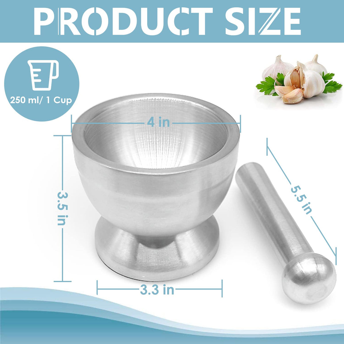Stainless Steel Mortar and Pestle Set C60080