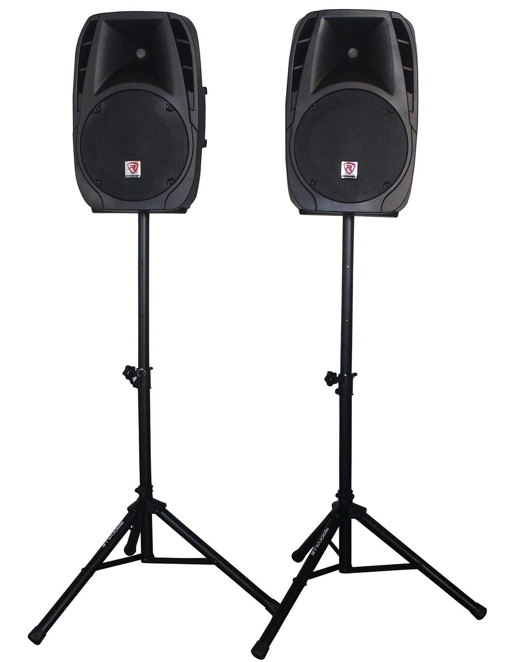 12 Inch Powered PA Speaker System with Mixer and Microphones X465