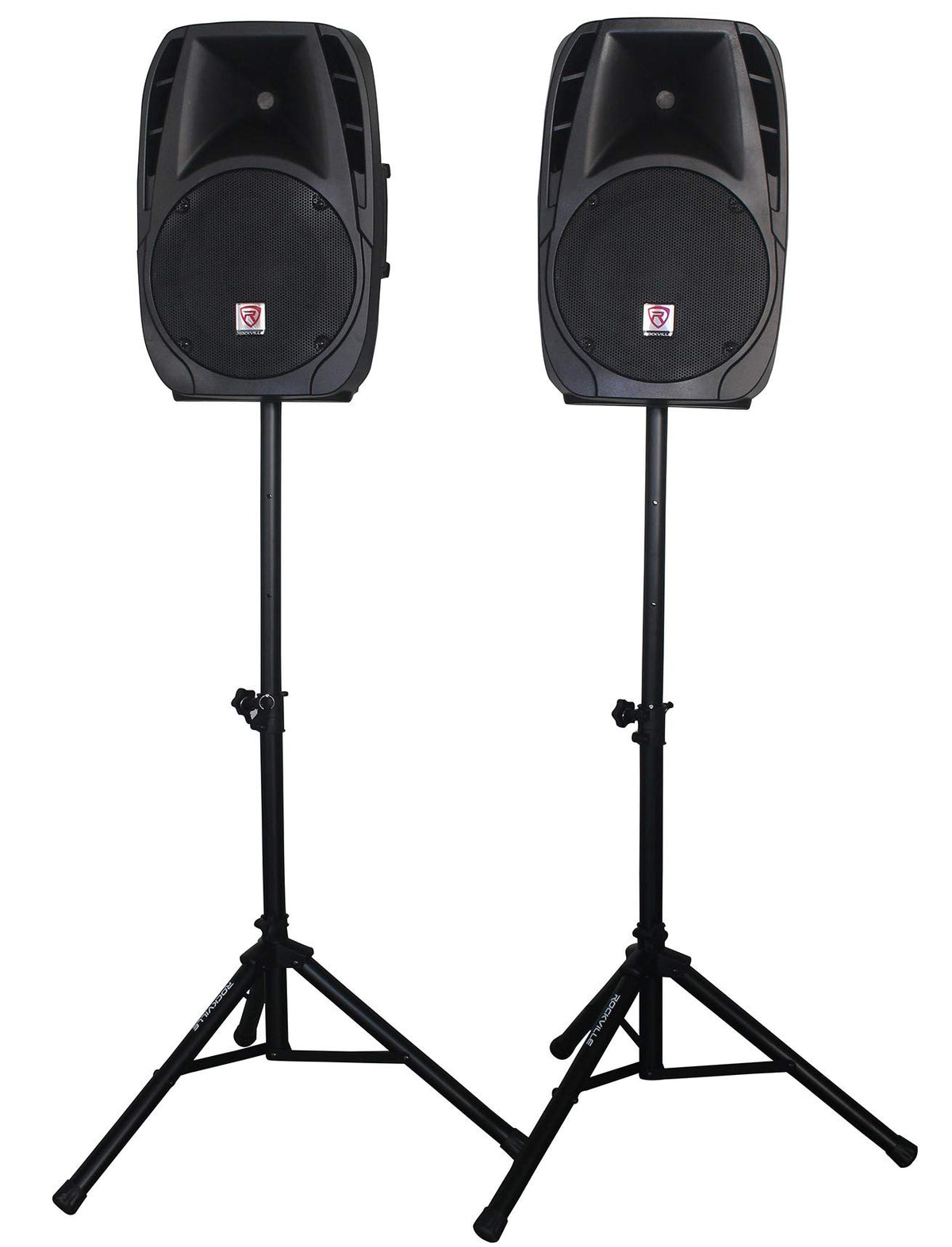 12 Inch Powered PA Speaker System with Mixer and Microphones X465