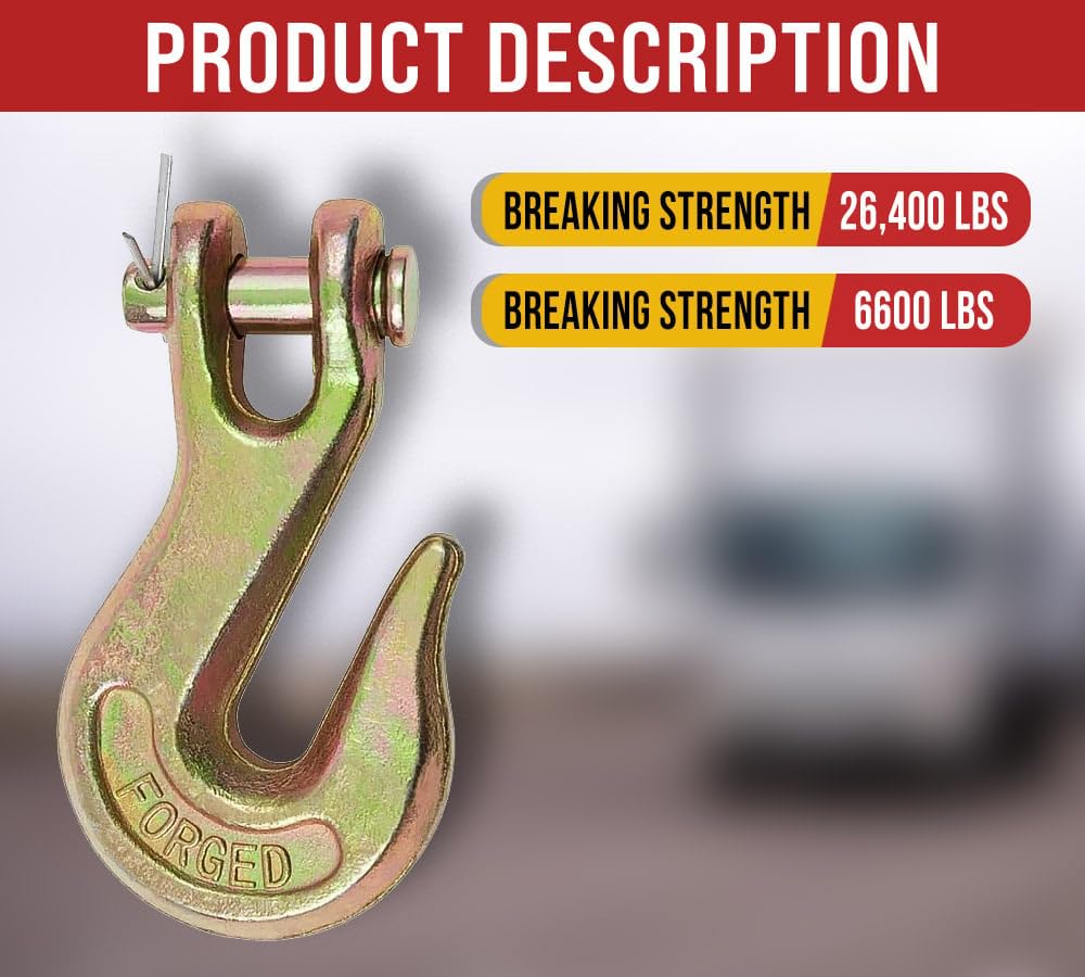 3/8 Grade 70 Forged Alloy Steel Clevis Grab Hooks 10 Pack O111026