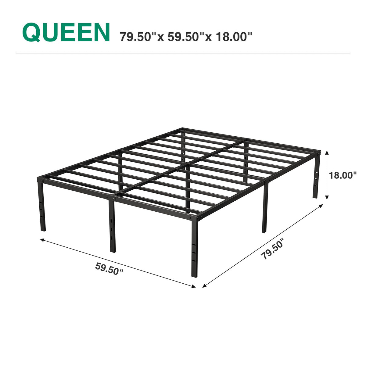 Queen Size Metal Bed Frame with Underbed Storage V276327
