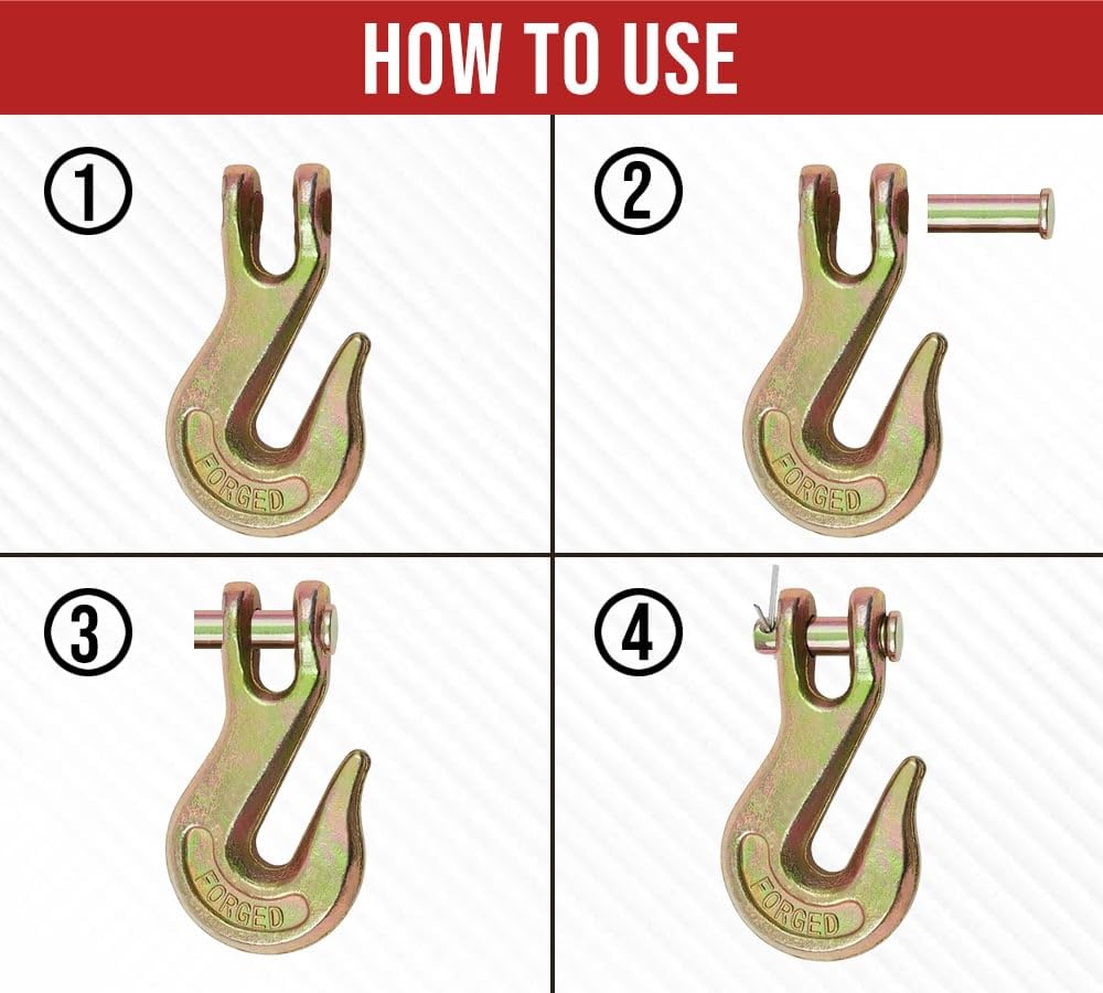 3/8 Grade 70 Forged Alloy Steel Clevis Grab Hooks 10 Pack O111026