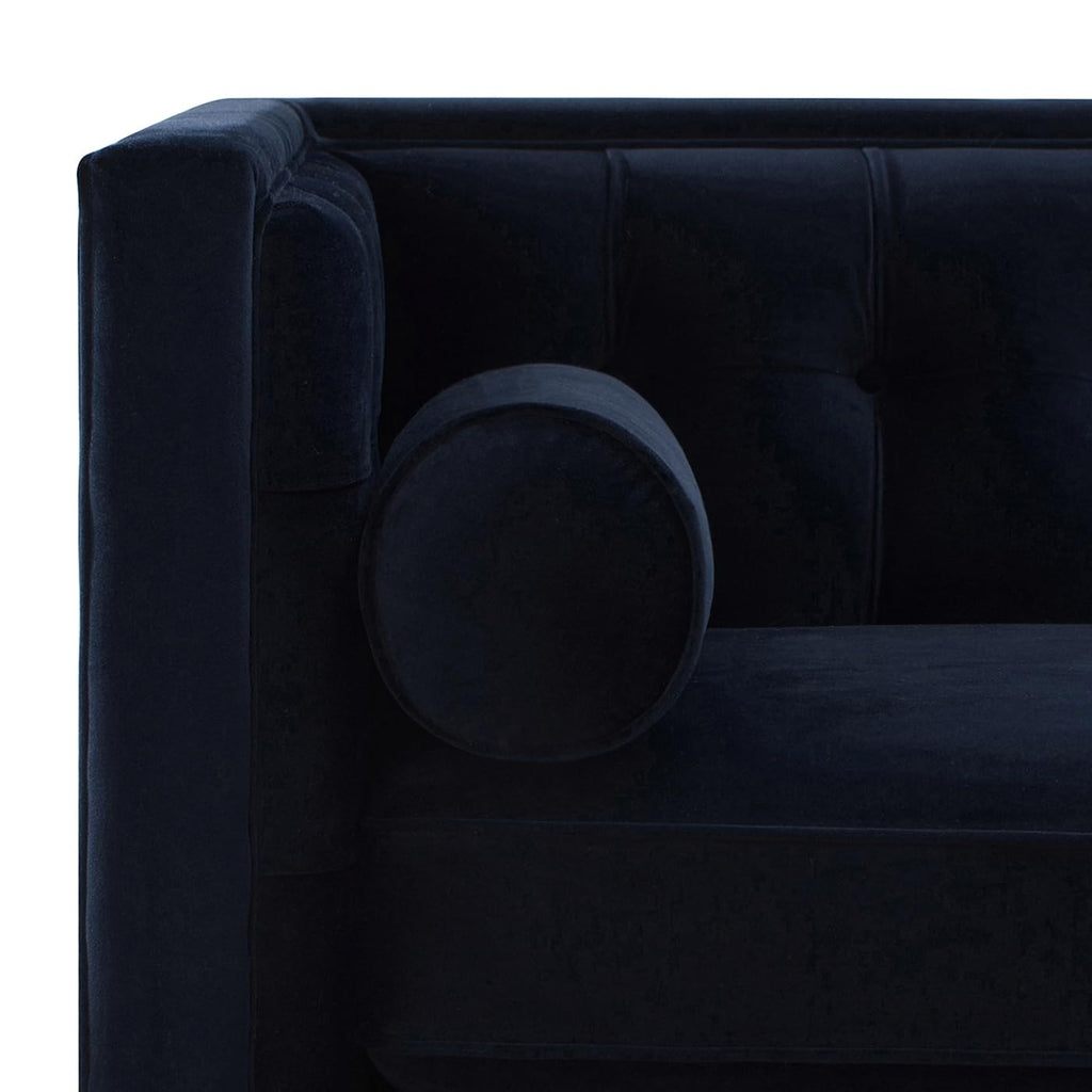 Dark Navy Blue Performance Velvet Tufted Sofa S799368