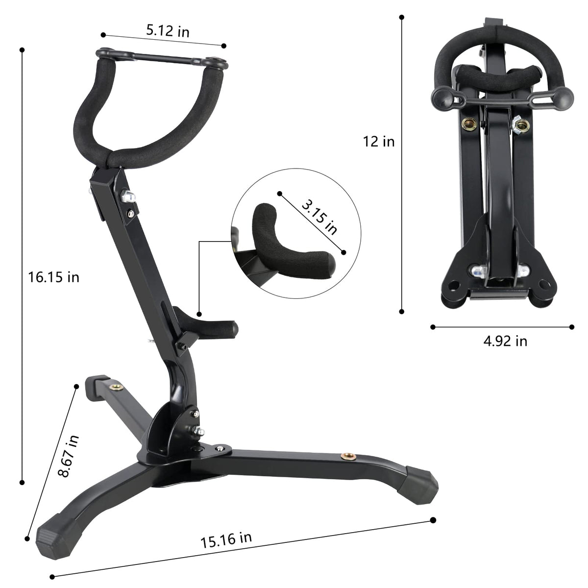 Alto & Tenor Saxophone Stand with 2 Flute/Clarinet Holders and Bag R54615