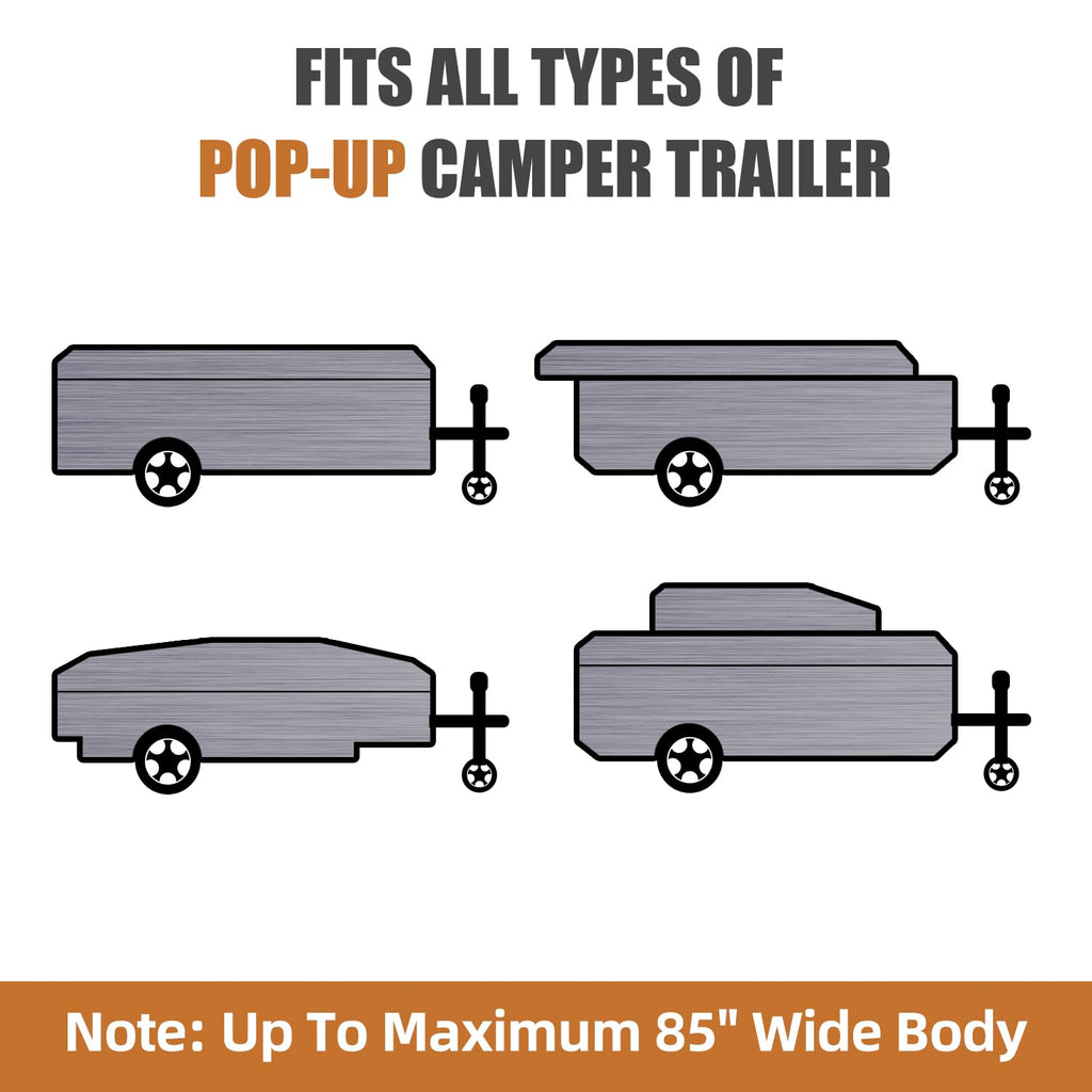 14' ~ 16' 7 Layers Waterproof Pop-up Camper Cover Q4370