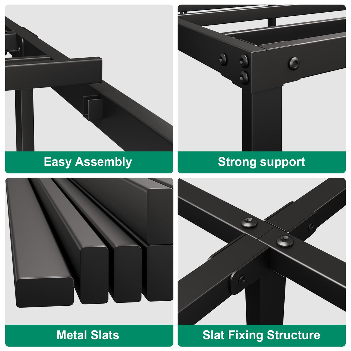 Queen Size Metal Bed Frame with Underbed Storage V276327