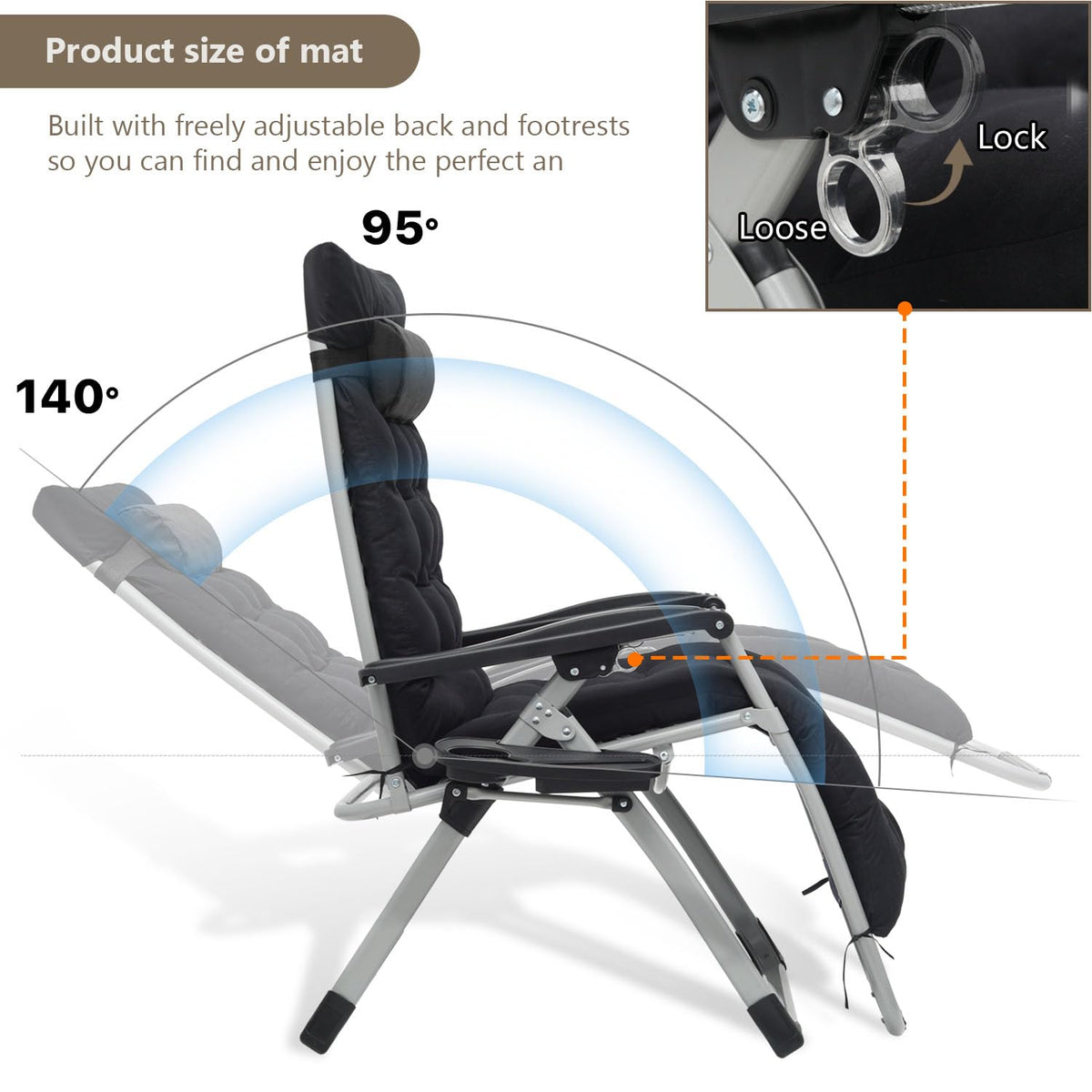 Zero Gravity Lounge Chair Black E91427