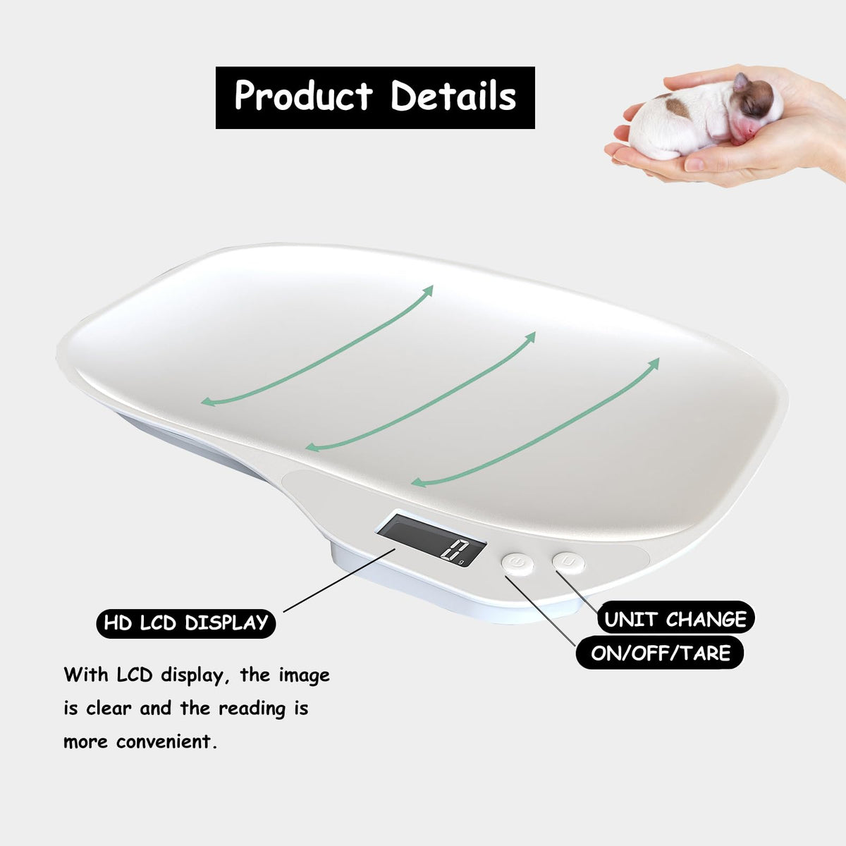 Digital Pet Scale 33lb LCD with Tray Y6493