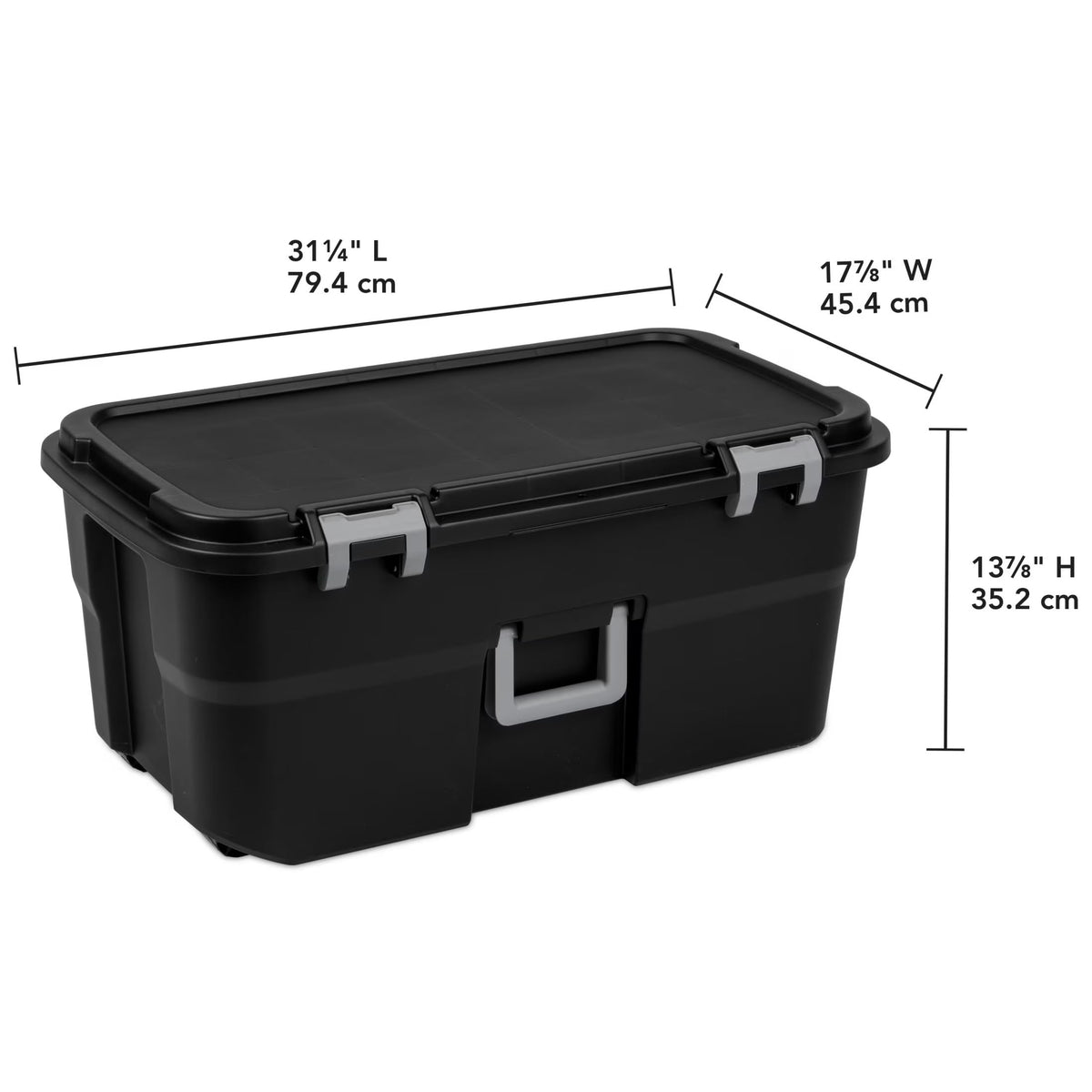 Black 22 Gal Wheeled Plastic Storage Bins D8341