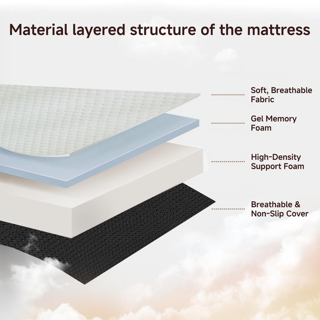 King Tri-Fold Memory Foam Mattress with Washable Cover B518210