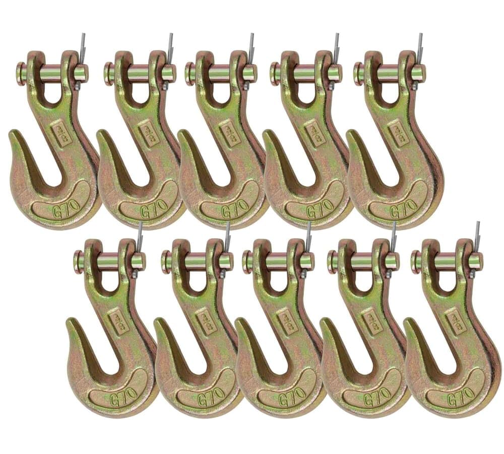 3/8 Grade 70 Forged Alloy Steel Clevis Grab Hooks 10 Pack O111026