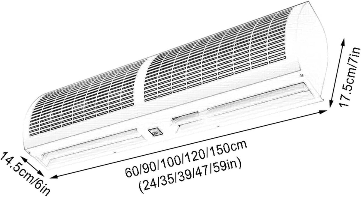 Wall-mounted Air Curtain with Remote Control 90cm D4448