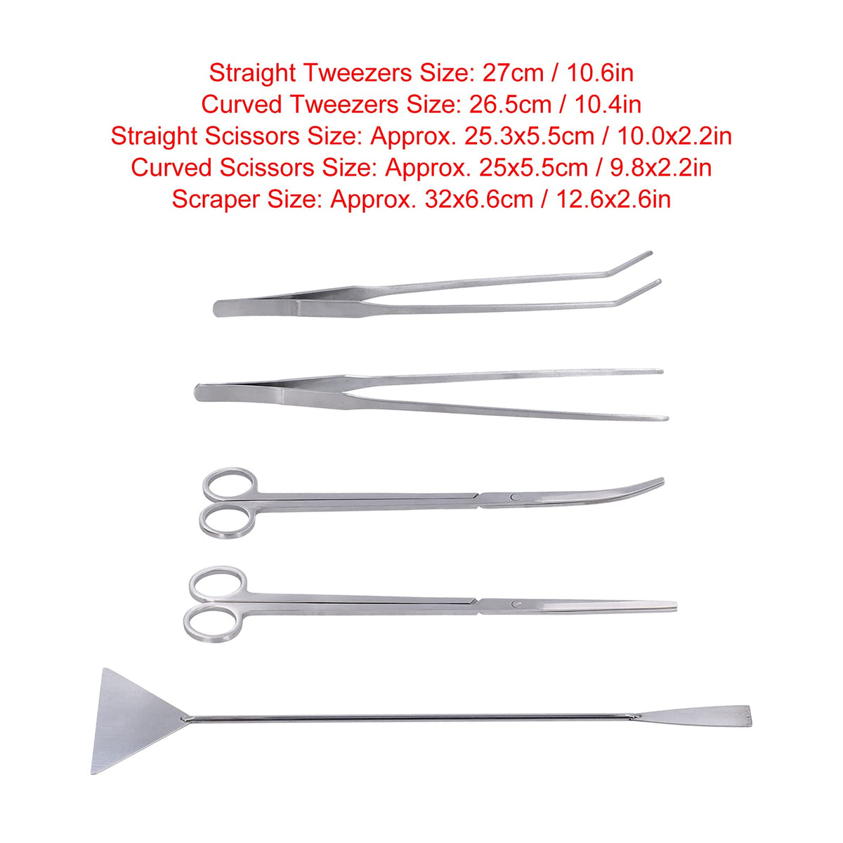 5 in 1 Stainless Steel Aquarium Cleaning Tool Kit E914183