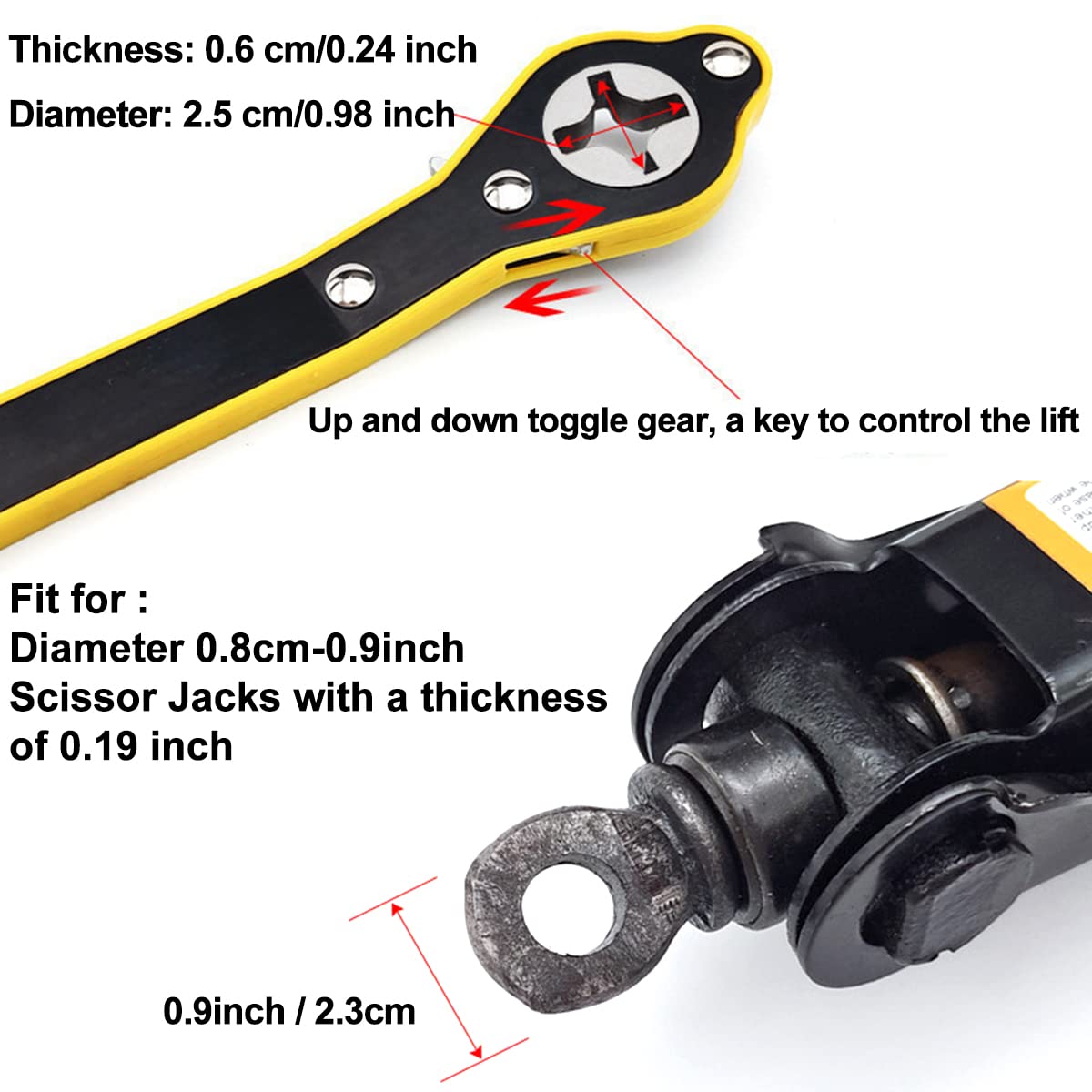 Car Jack Ratchet Wrench Scissor Jack Adapter Tool M7210