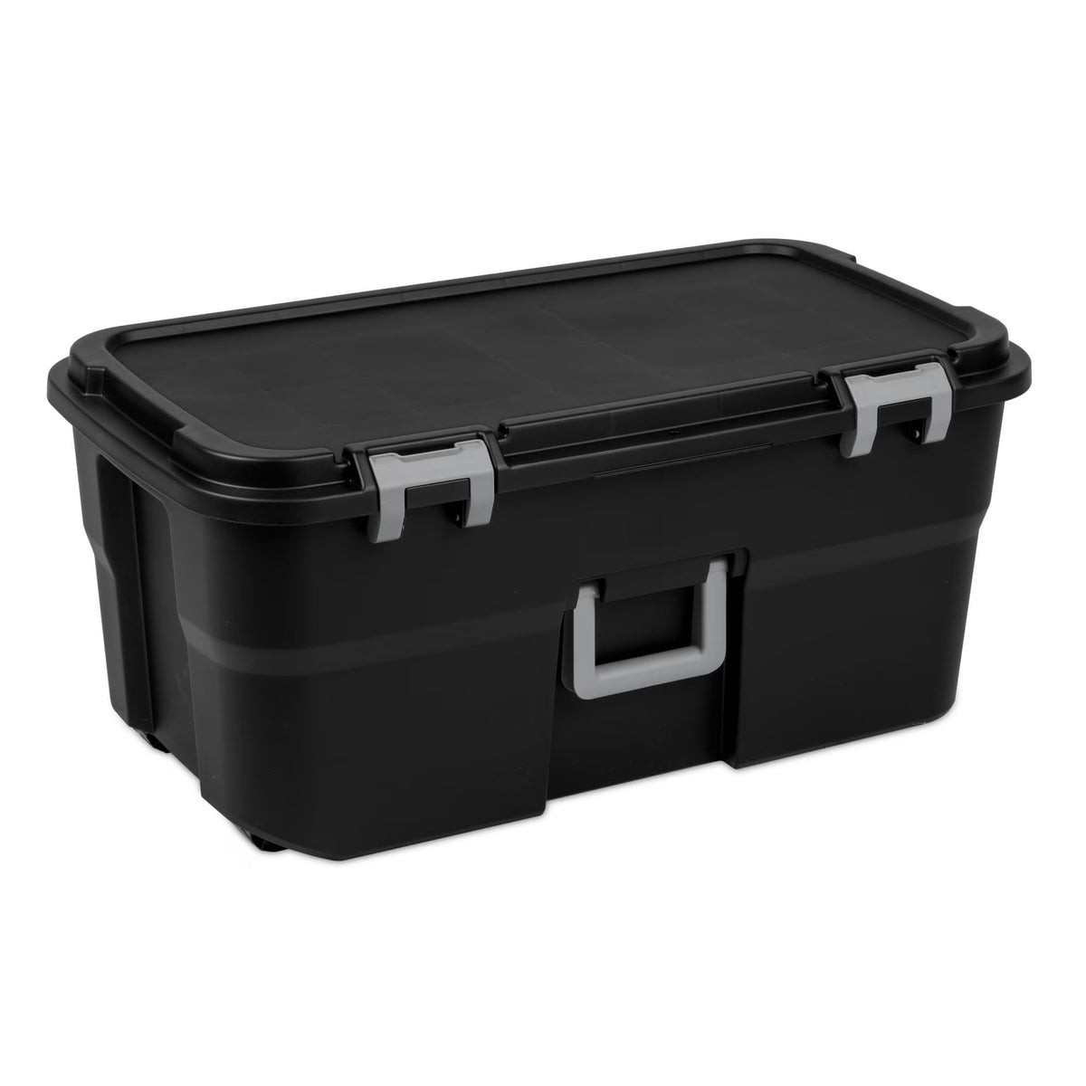 Black 22 Gal Wheeled Plastic Storage Bins D8341