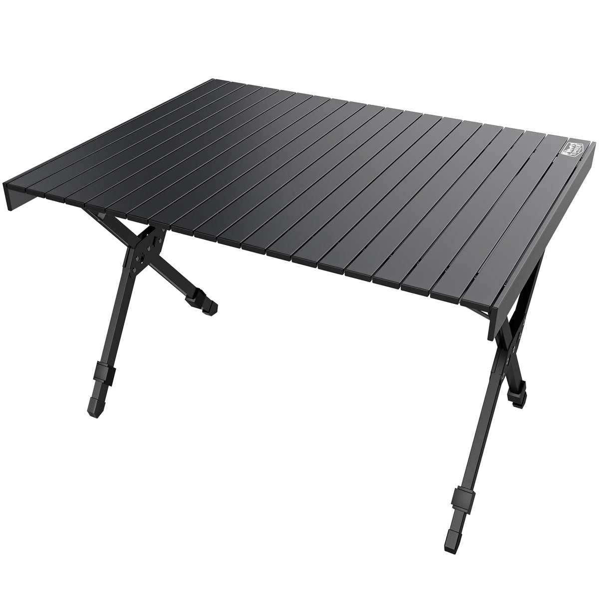 Folding Camping Table Adjustable Height Lightweight Aluminum Black C599051