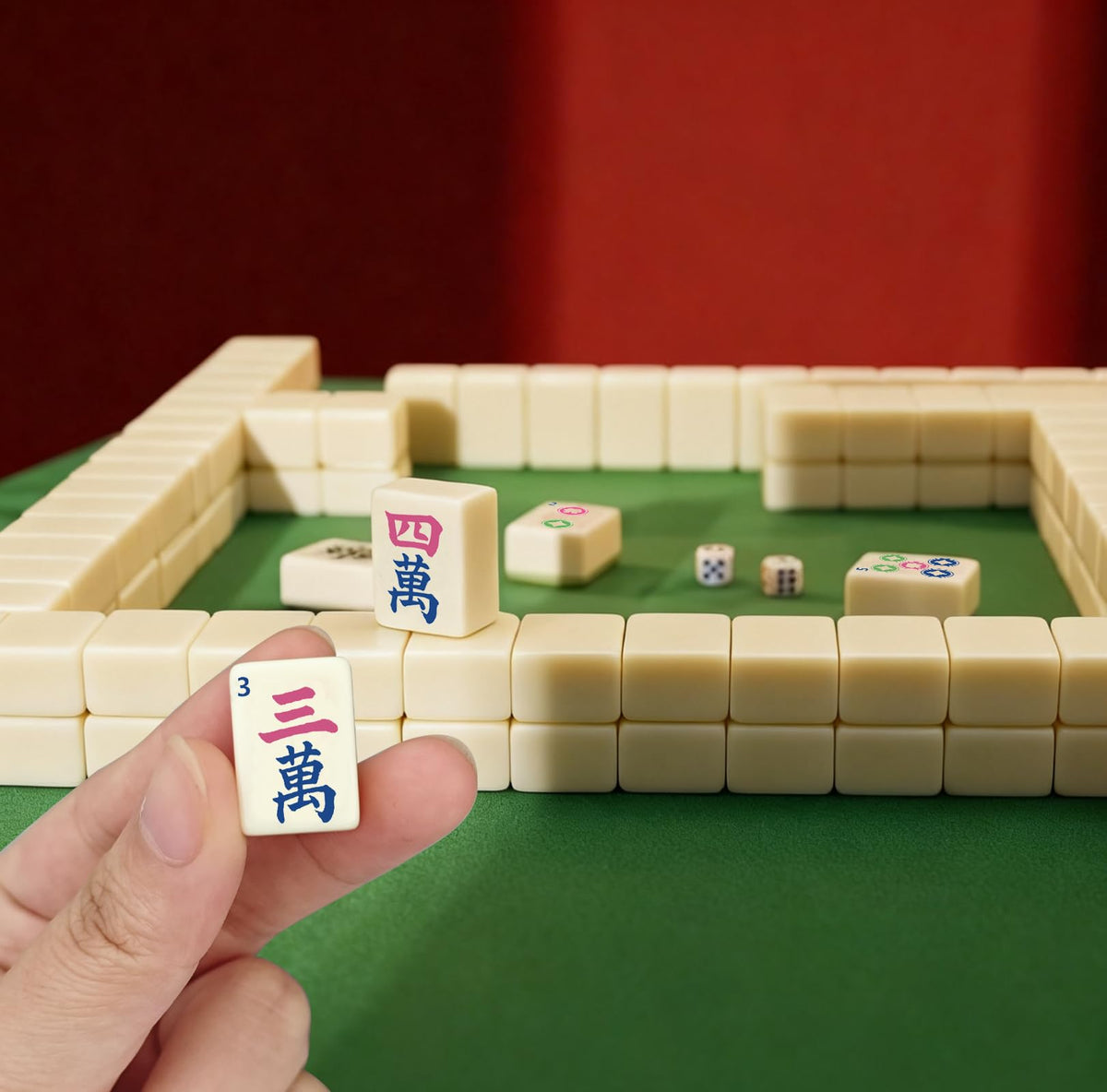 Mini Mahjong Set with 166 White Tiles V224