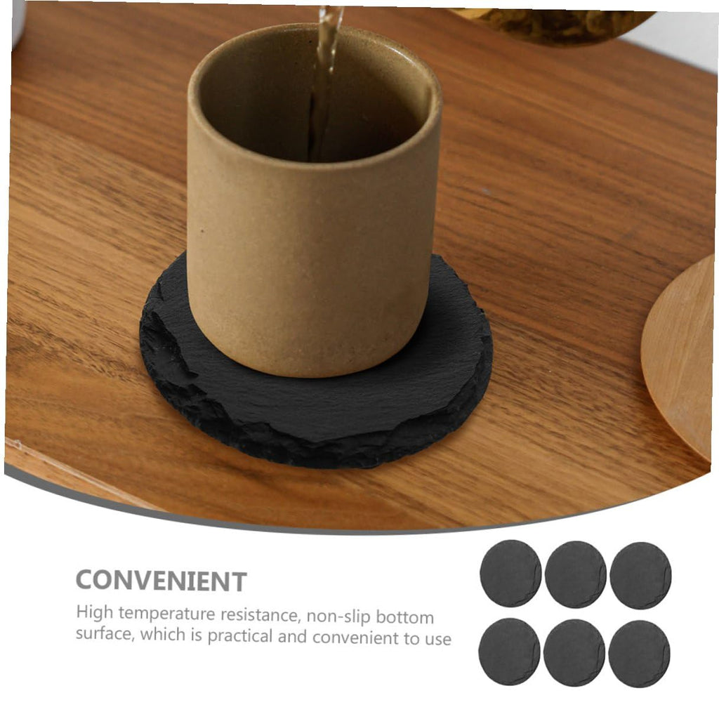 6pcs Stone Coasters Set with Non Slip Bottom D539006