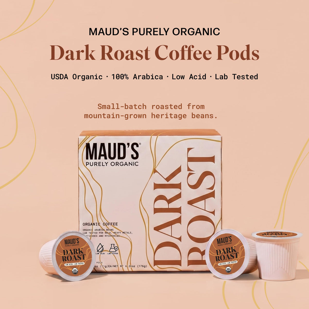 Organic Low Acid Dark Roast Coffee Pods 16ct Y6213