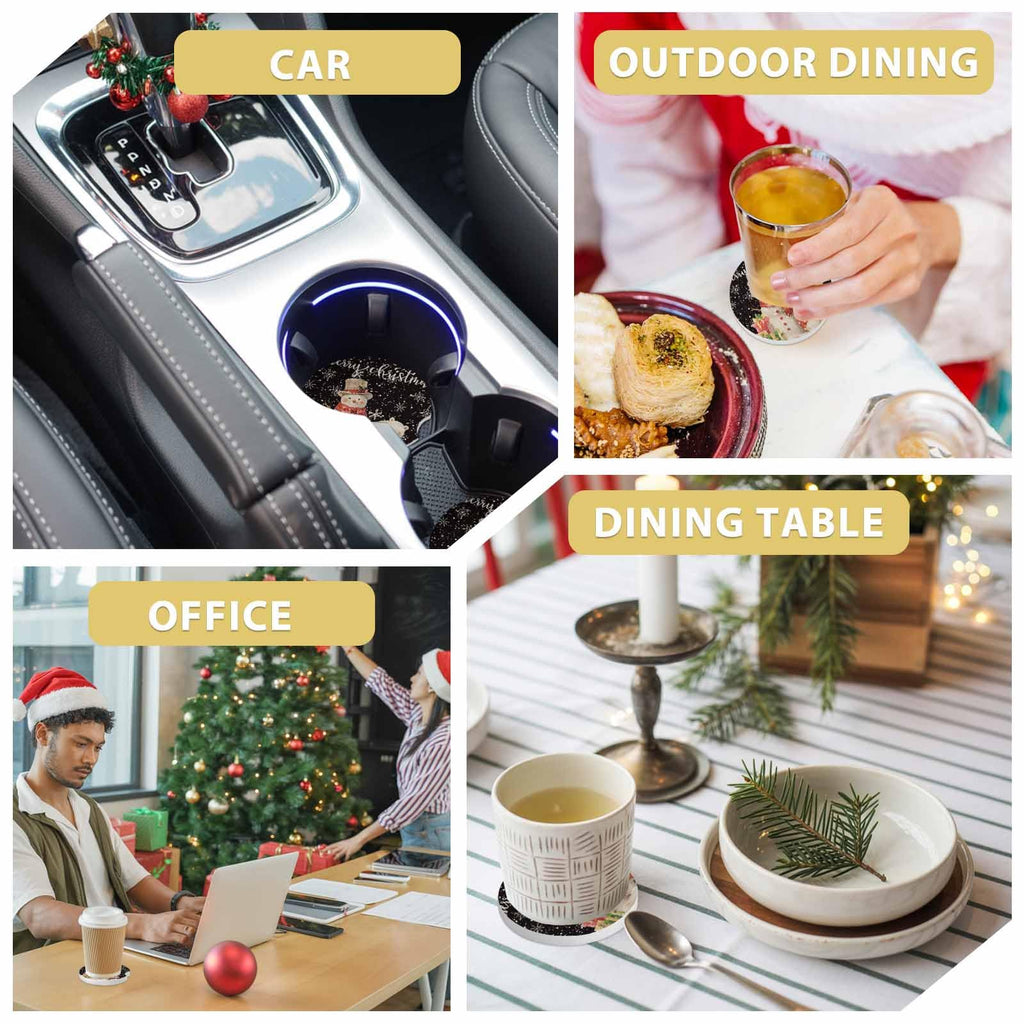 Absorbent Ceramic Stone Car Coasters Set of 2 C898721