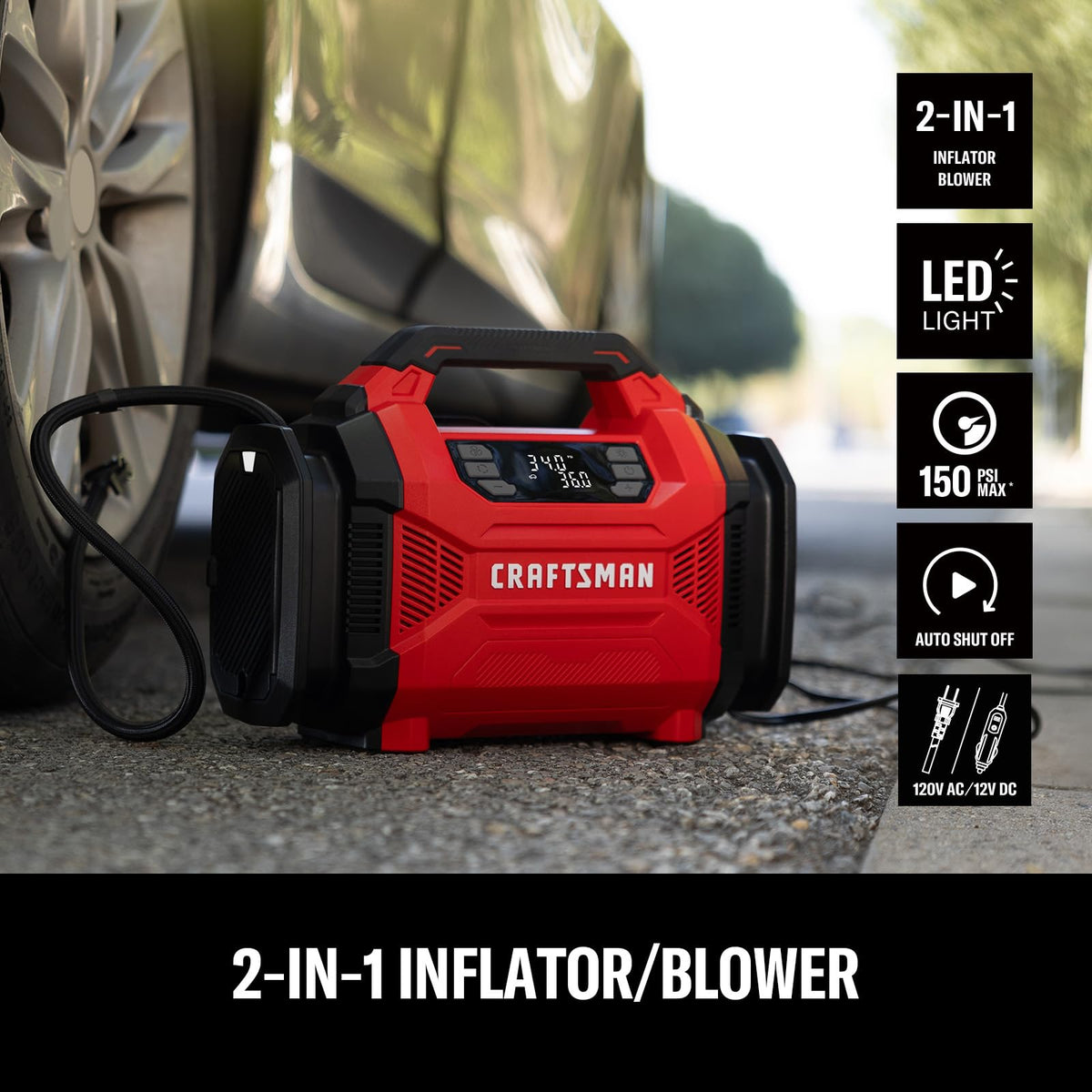 Dual Power Tire Inflator with Digital Gauge I731