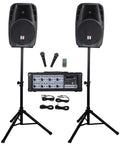 12 Inch Powered PA Speaker System with Mixer and Microphones X465
