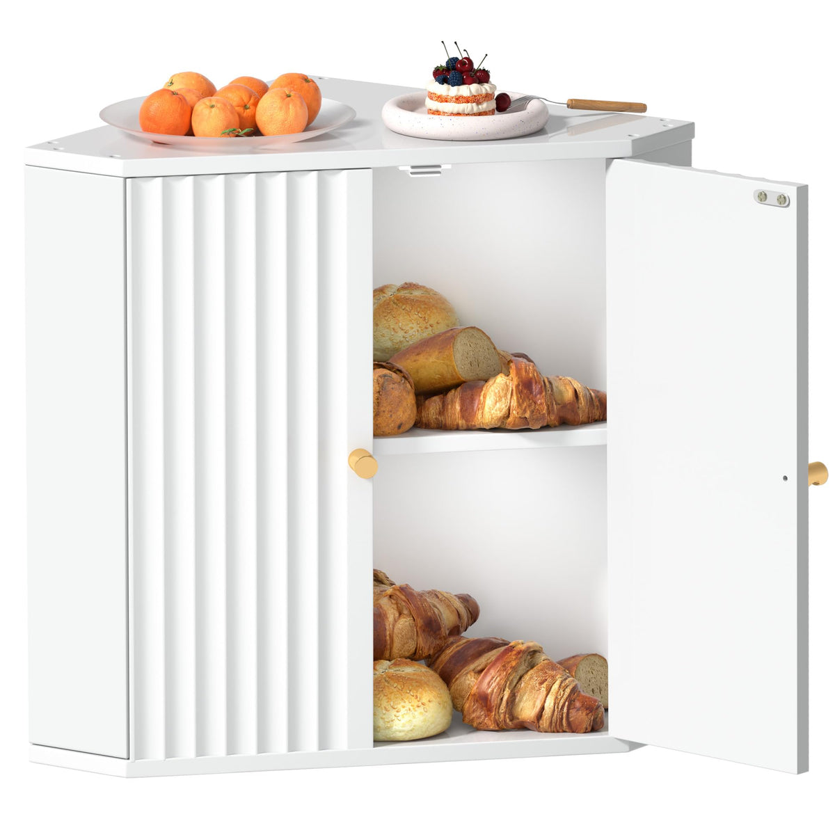 Large White Bamboo Bread Box T55920