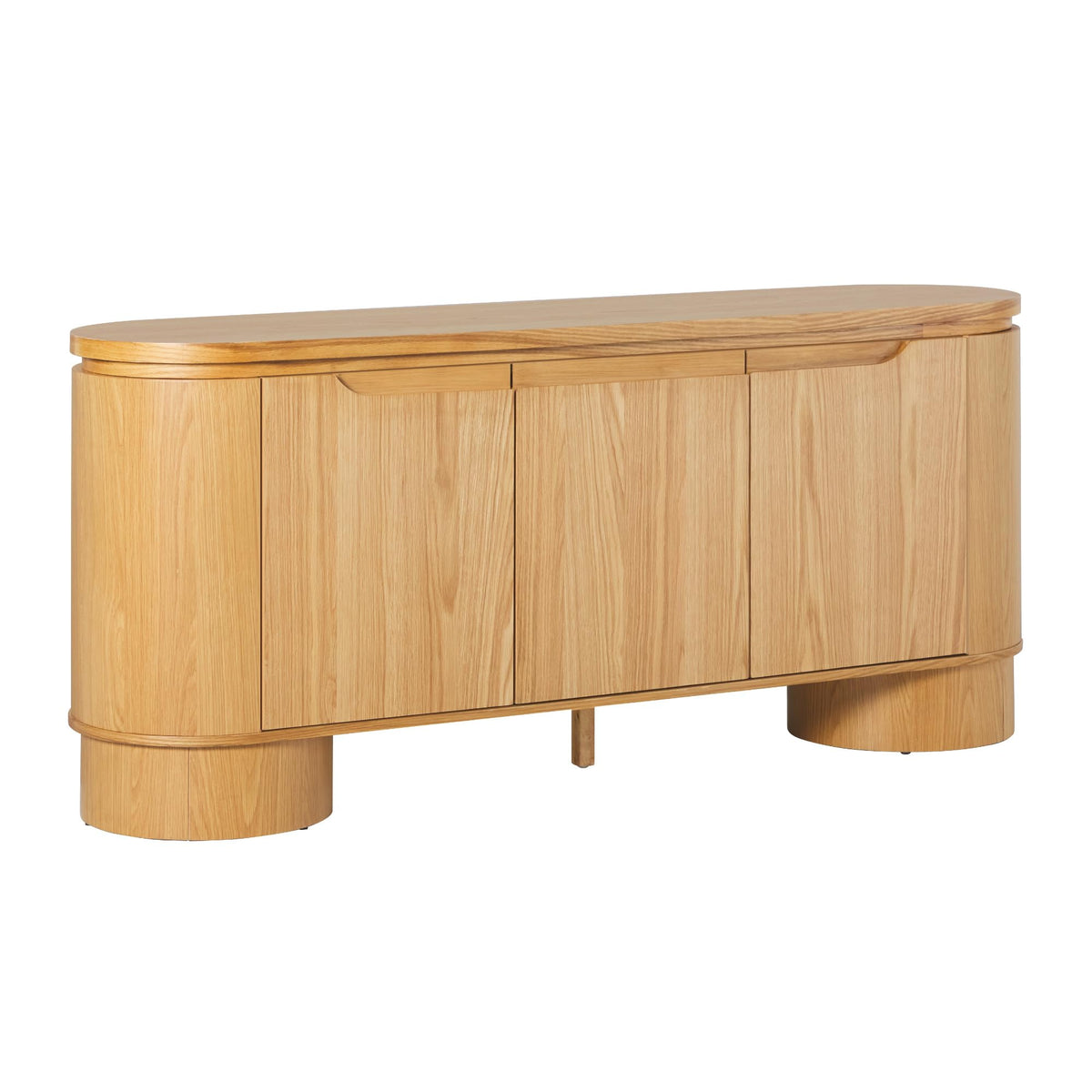 70 Inch White Oak Wood Sideboard TV Stand with Storage M295726
