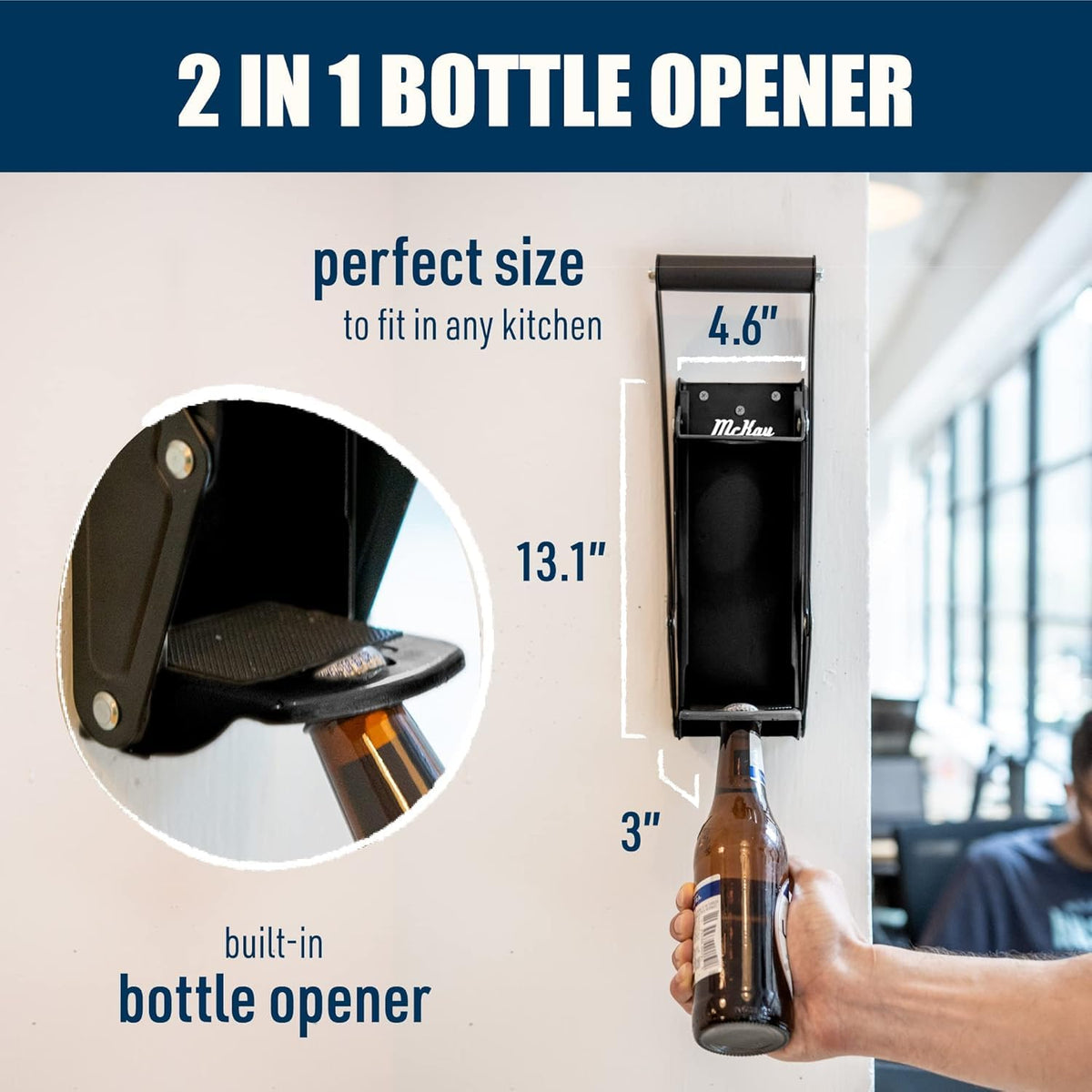 16 oz Heavy Duty Wall Mounted Aluminum Can Crusher with Bottle Opener R967