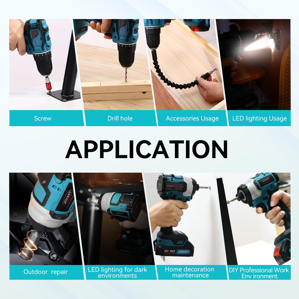 Cordless Drill and Impact Driver Combo Kit with 2 Batteries H26561