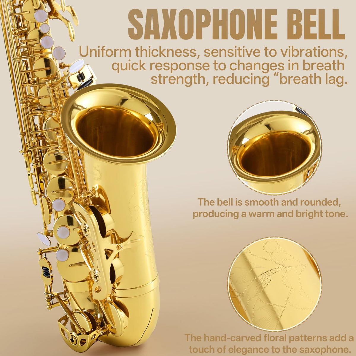 E Flat Alto Saxophone Full Kit with Portable Case (Gold) S37169
