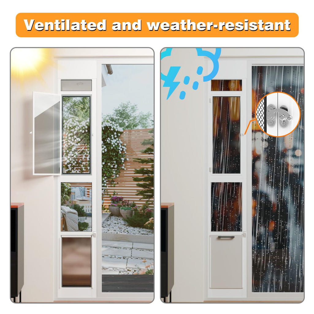 Adjustable Height Sliding Glass Door Dog Door L2357