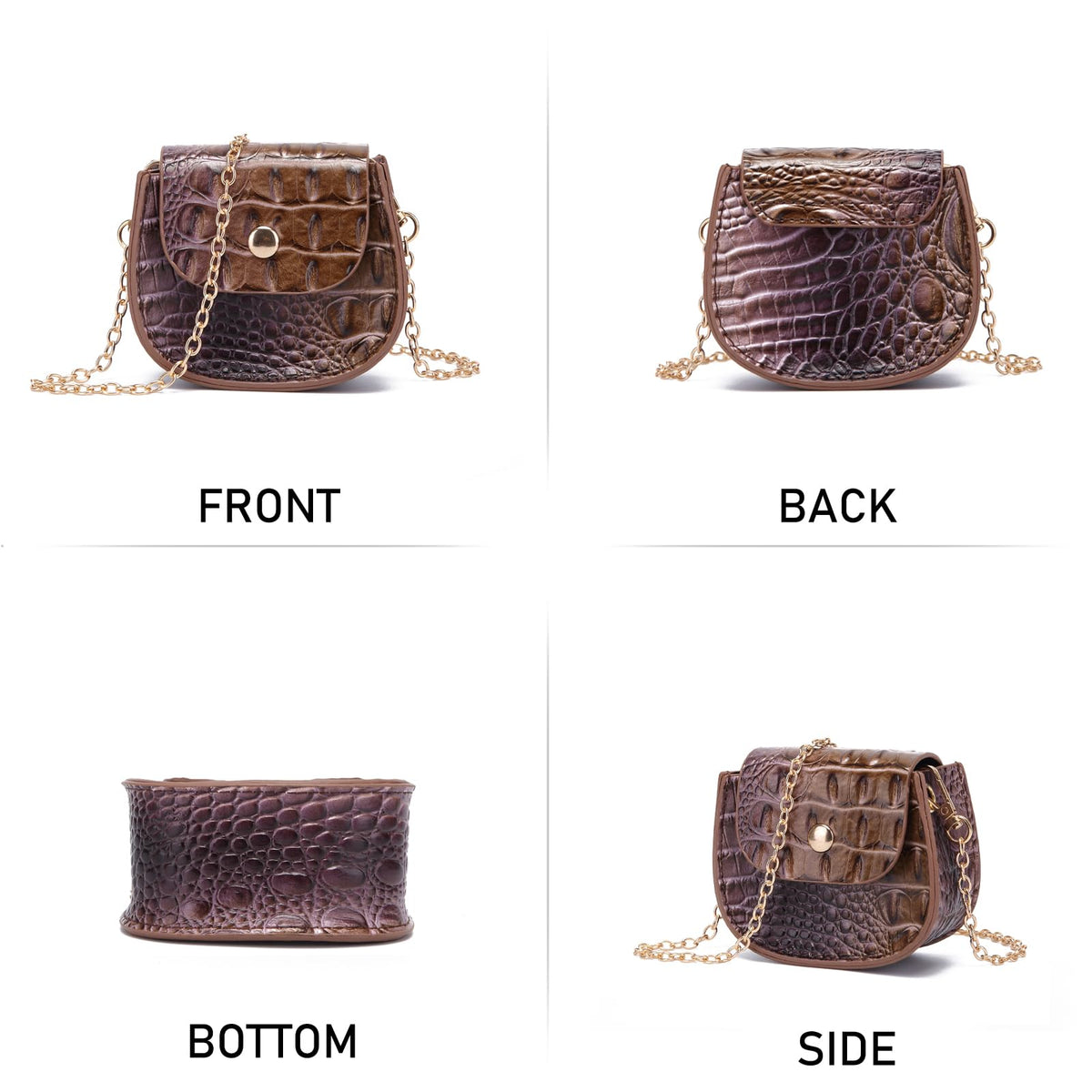 Mini Crocodile Embossed Leather Clutch L43984