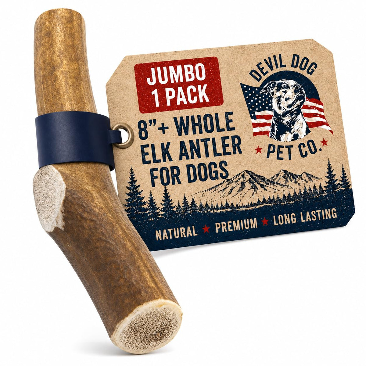 Whole Elk Antlers for Dogs Jumbo Q4887