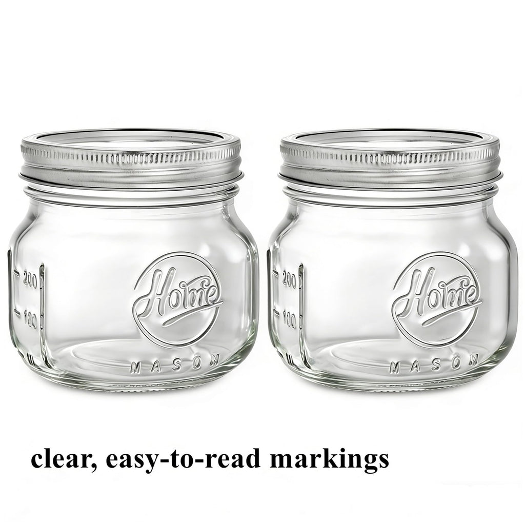 12 Pack 16Oz Wide Mouth Glass Mason Jars with Airtight Lids P6321