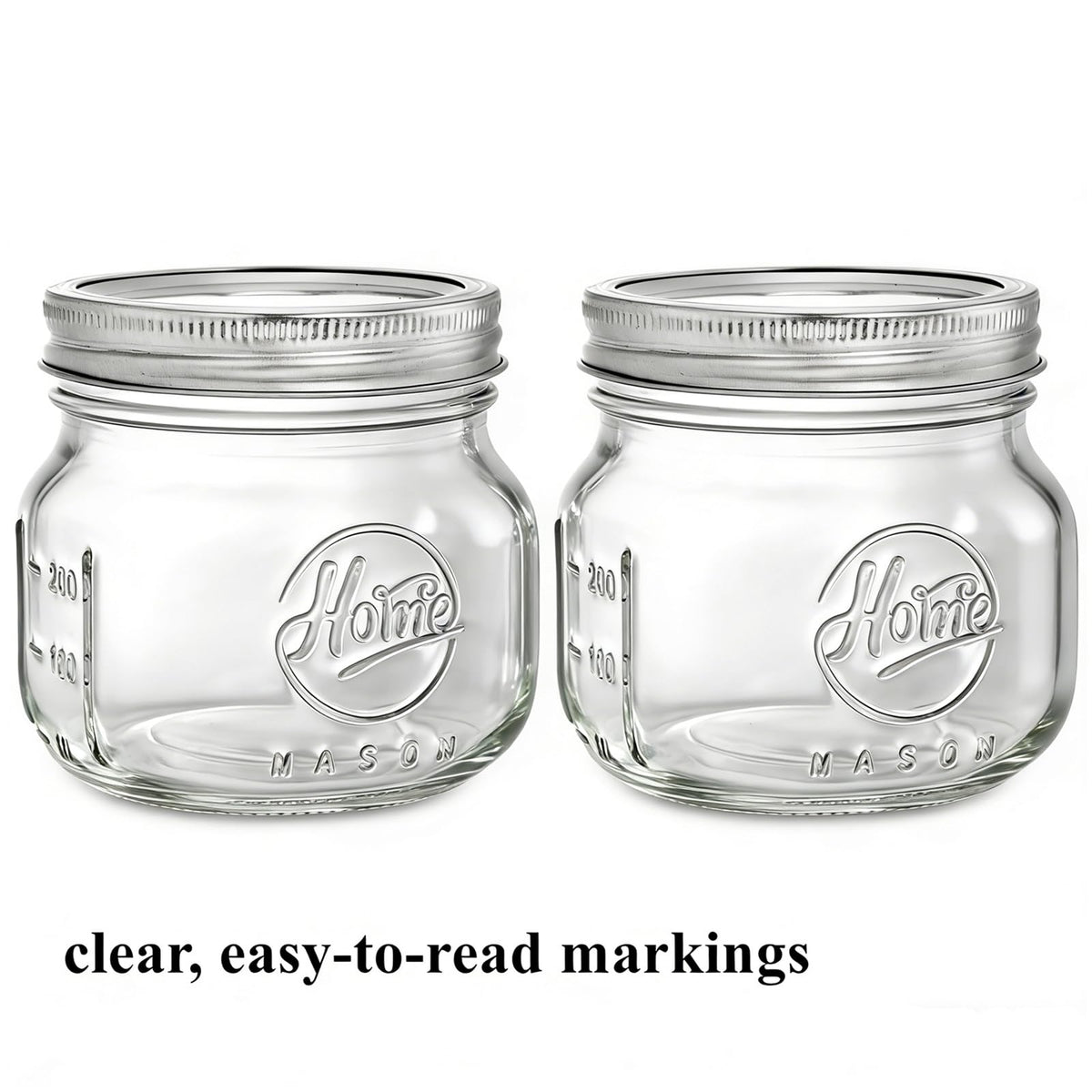 12 Pack 16Oz Wide Mouth Glass Mason Jars with Airtight Lids P6321
