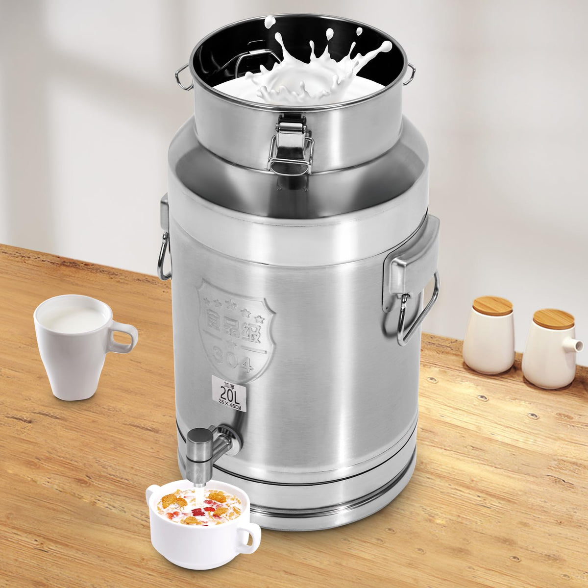 Stainless Steel 20L Milk Can with Faucet Z133641