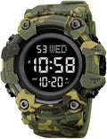 Men Digital Watch Waterproof LED Stopwatch H428064
