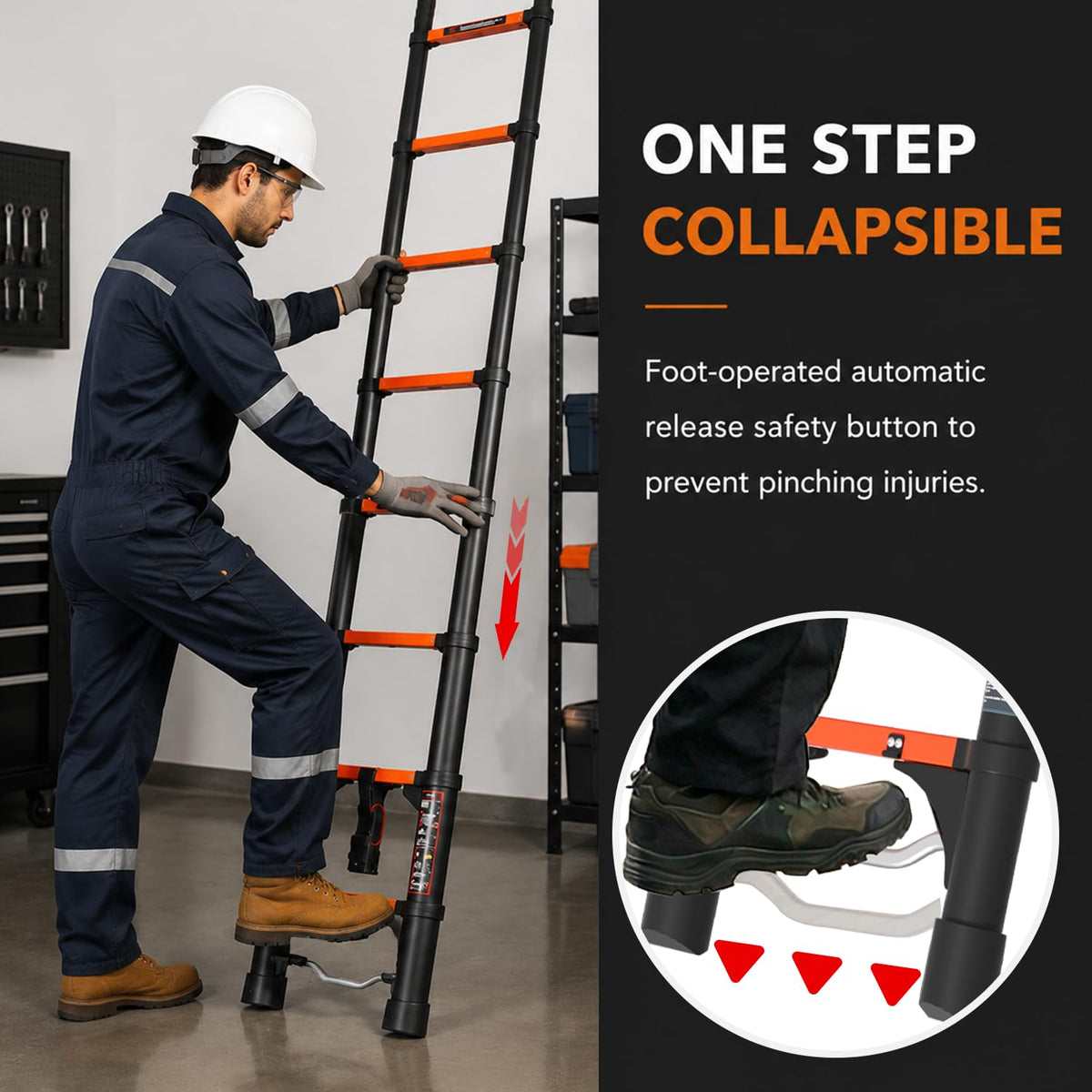 12.5 FT Aluminum Telescopic Ladder 330lbs S46137