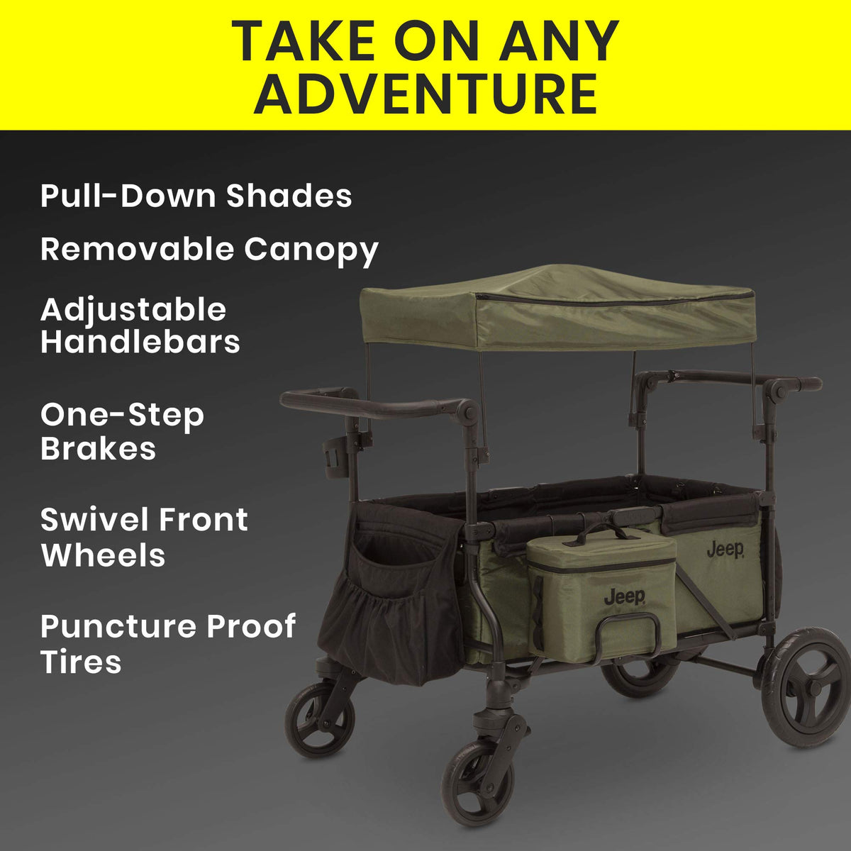 Black/Green Stroller Wagon with Cooler Bag P930343