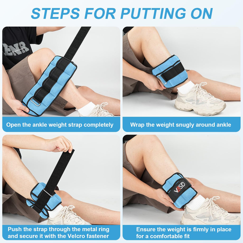 Adjustable Ankle Weights 10lb 1 Pair Blue N6078