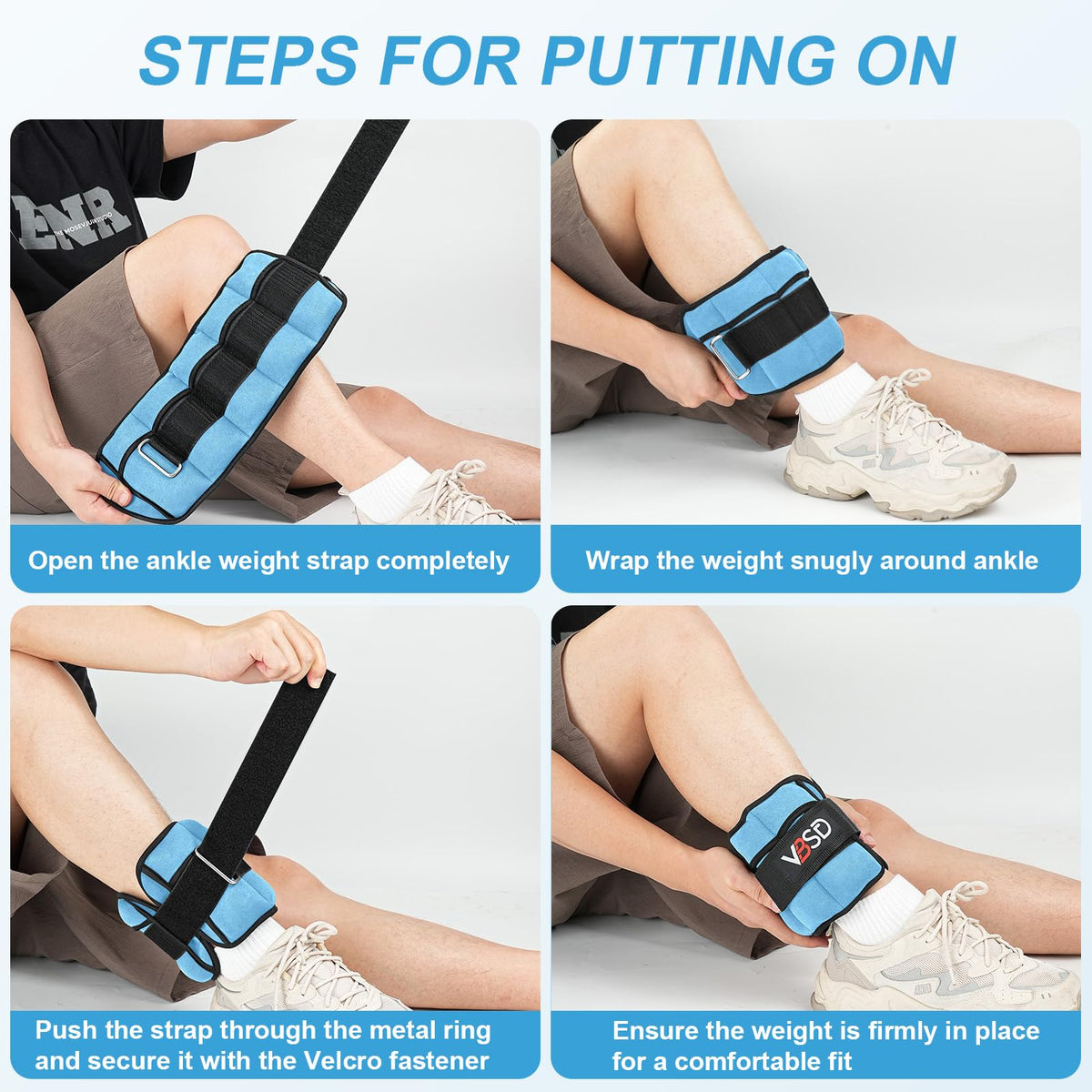 Adjustable Ankle Weights 10lb 1 Pair Blue N6078