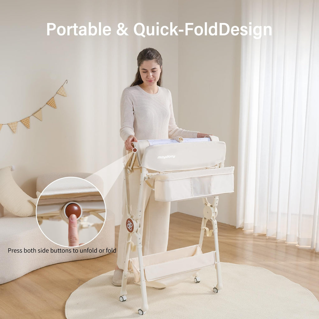 Portable Foldable Baby Changing Table on Wheels I31904