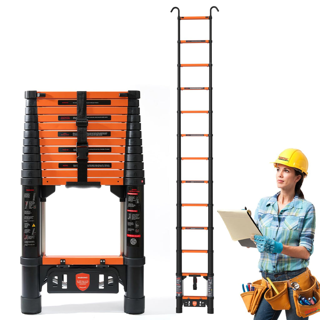 12.5 FT Aluminum Telescopic Ladder 330lbs S46137